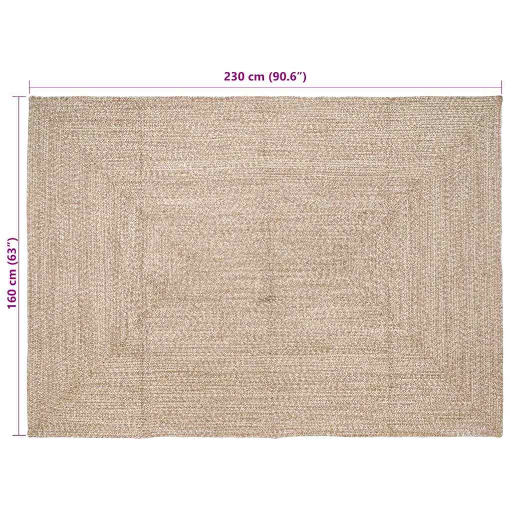 Områdetepper Naturlig og Hvit 160 x 230 cm Jute