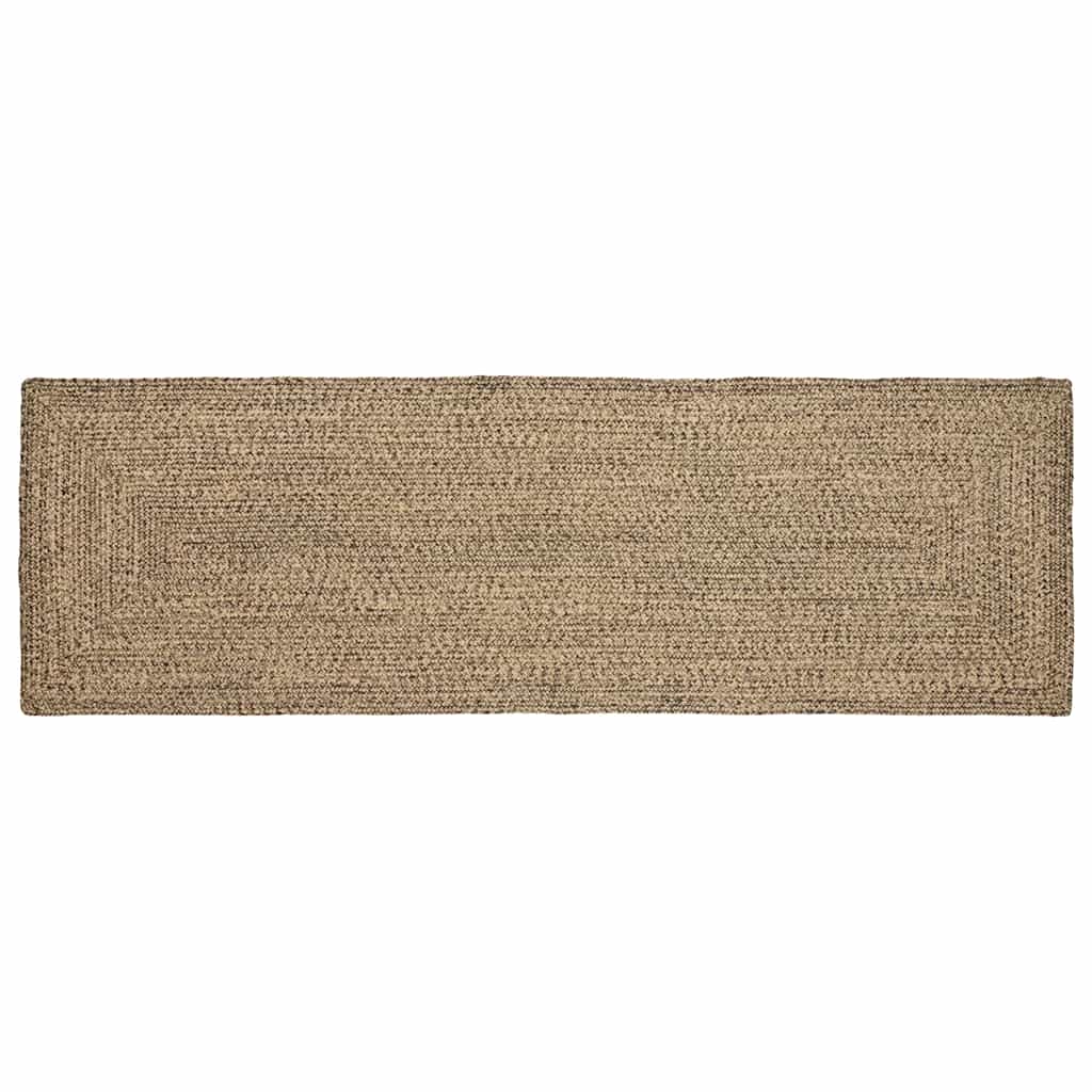 Områdetepper Naturlig og svart 80 x 250 cm Jute