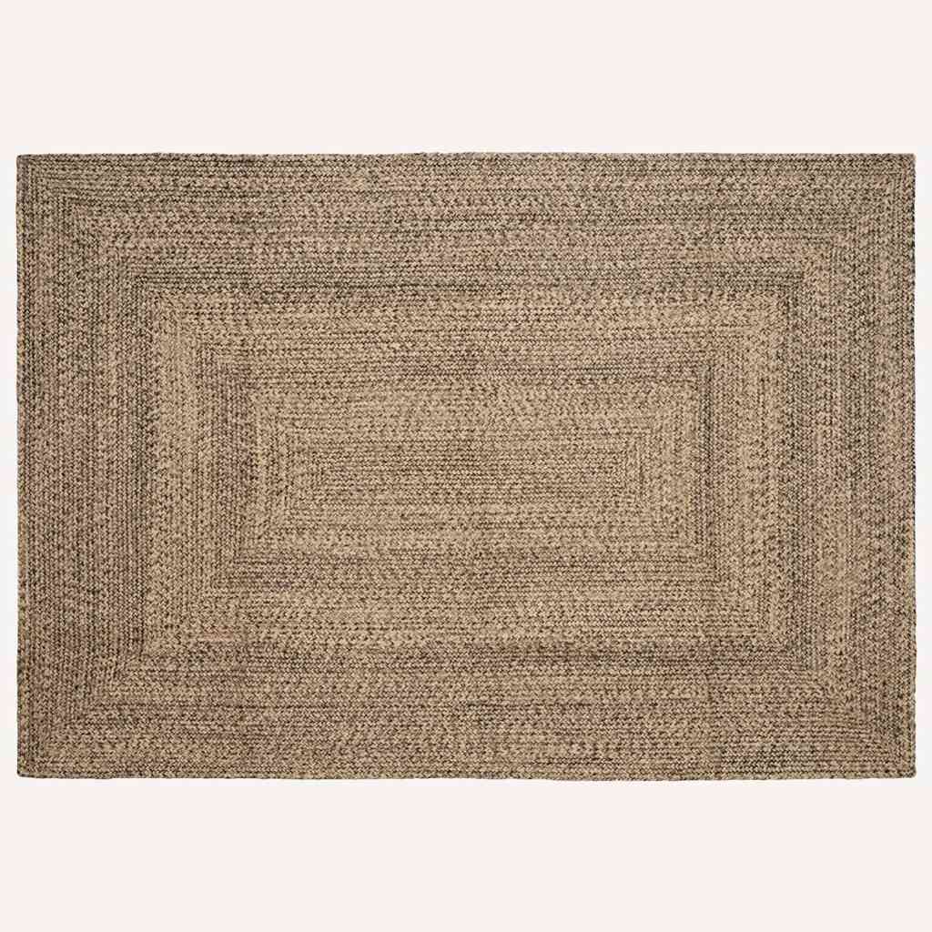 Områdetepper Naturlig og svart 240 x 340 cm Jute