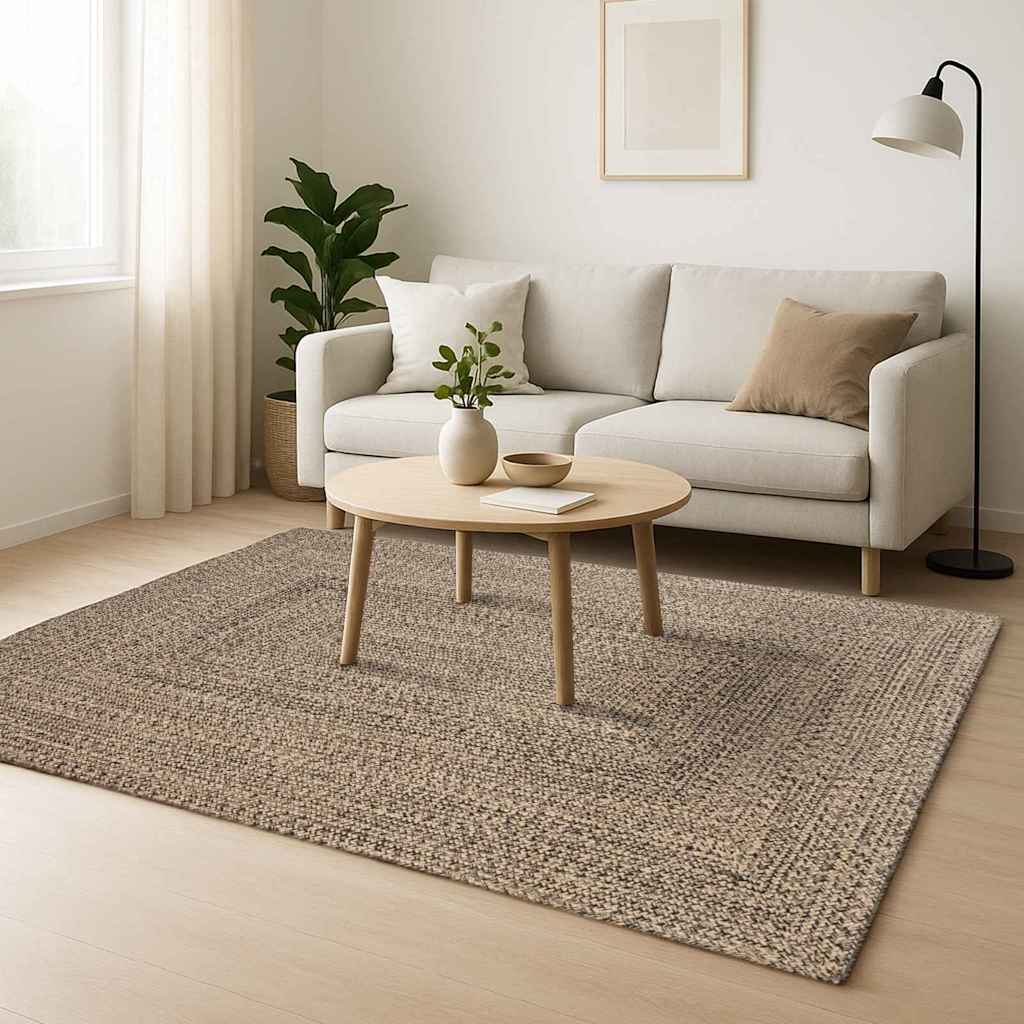 Områdetepper Naturlig og svart 240 x 340 cm Jute