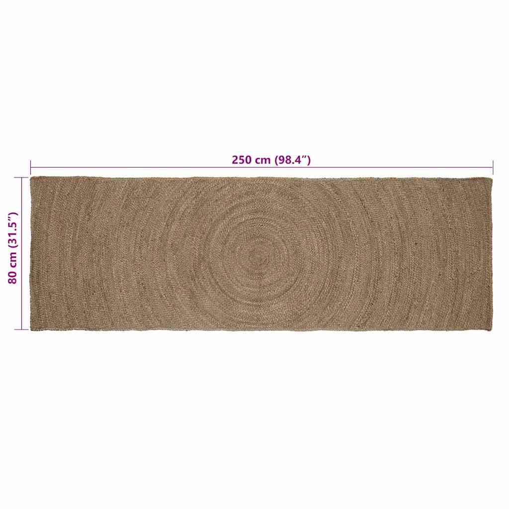 Områdetepper Grå 80 x 250 cm Jute