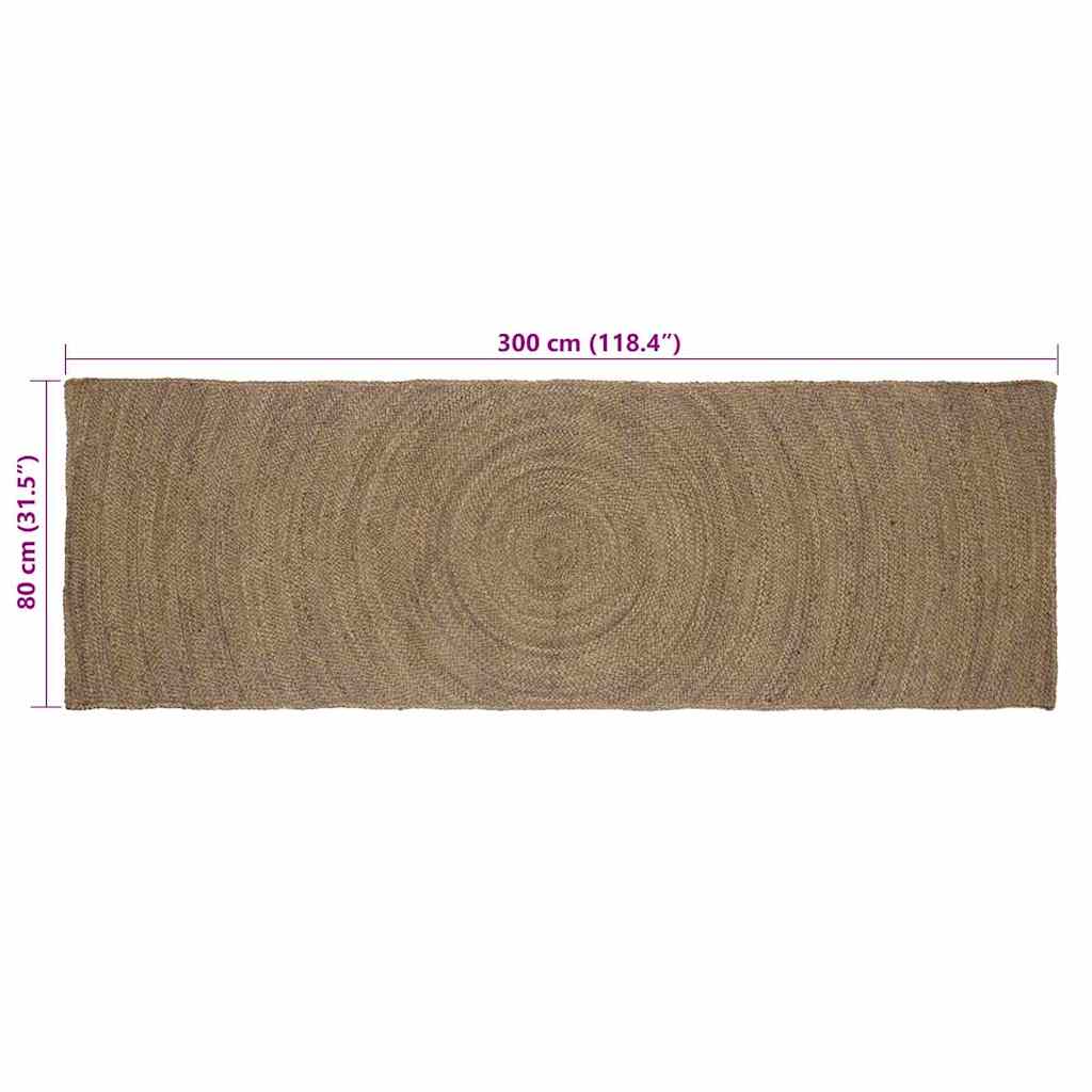 Områdetepper Grå 80 x 300 cm Jute