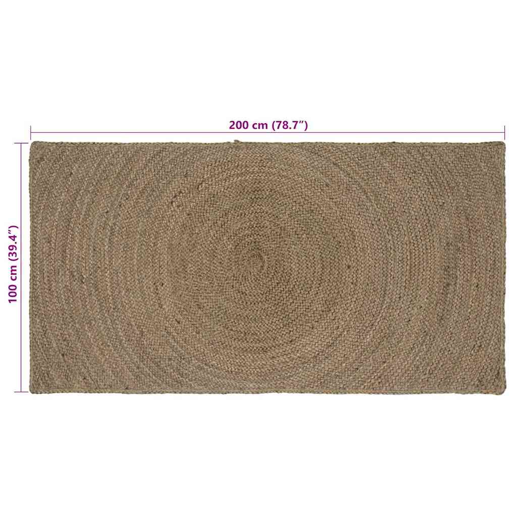 Områdetepper Grå 100 x 200 cm Jute