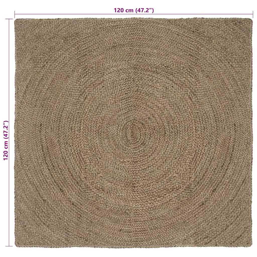 Områdetepper Grå 120 x 120 cm Jute