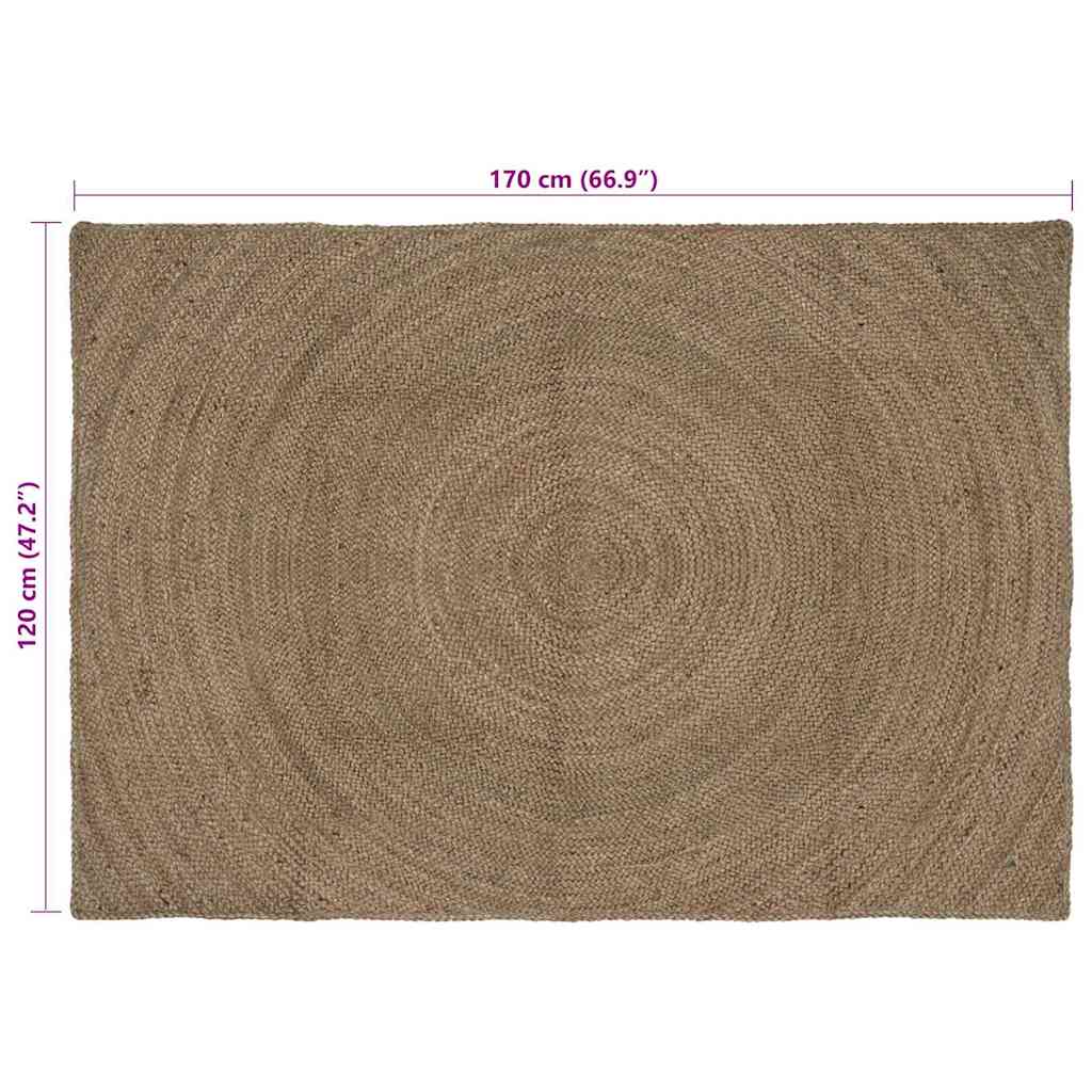 Områdetepper Grå 120 x 170 cm Jute