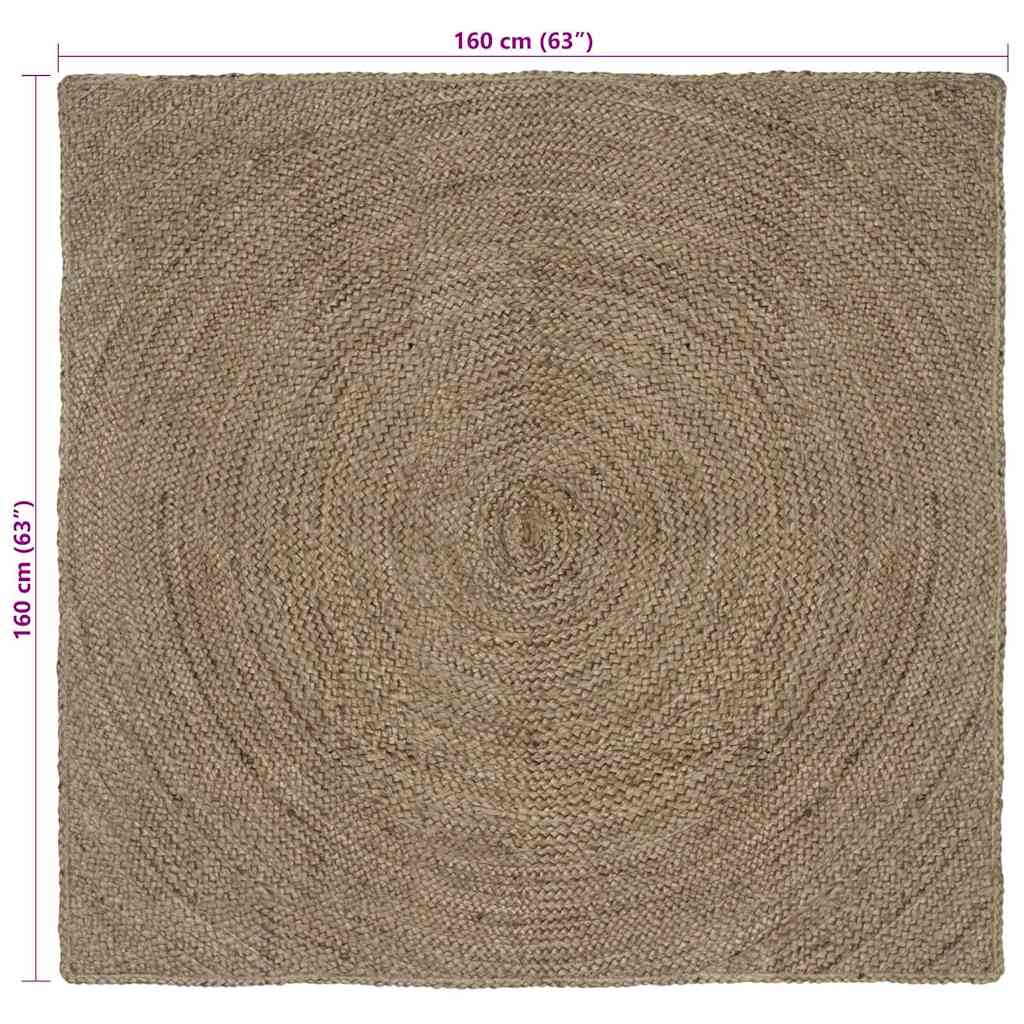 Områdetepper Grå 160 x 160 cm Jute