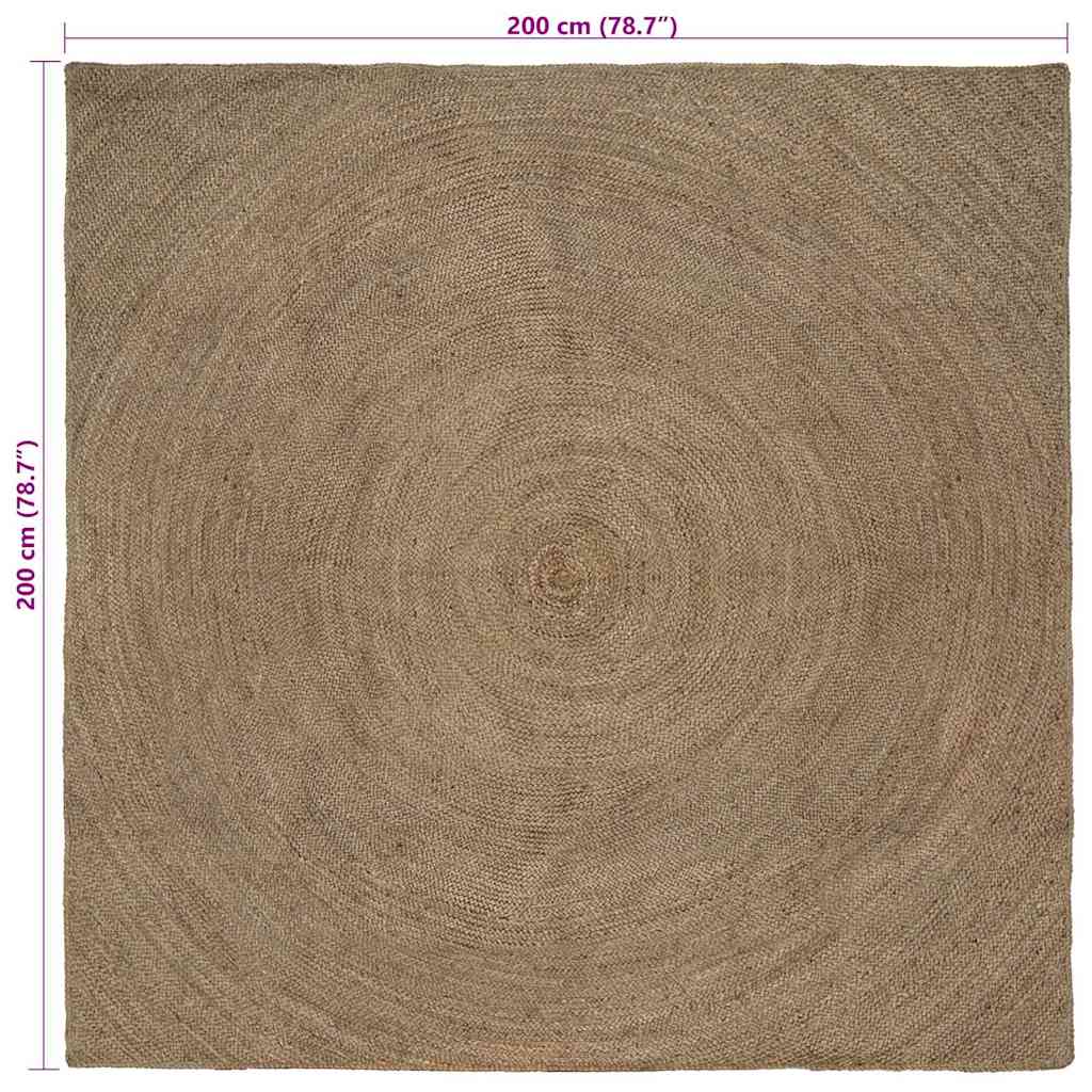 Områdetepper Grå 200 x 200 cm Jute
