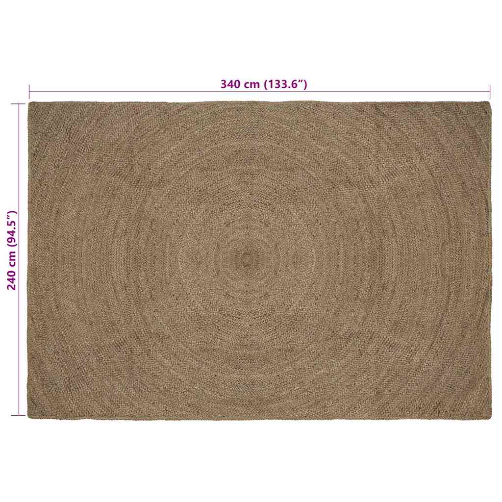 Områdetepper Grå 240 x 340 cm Jute