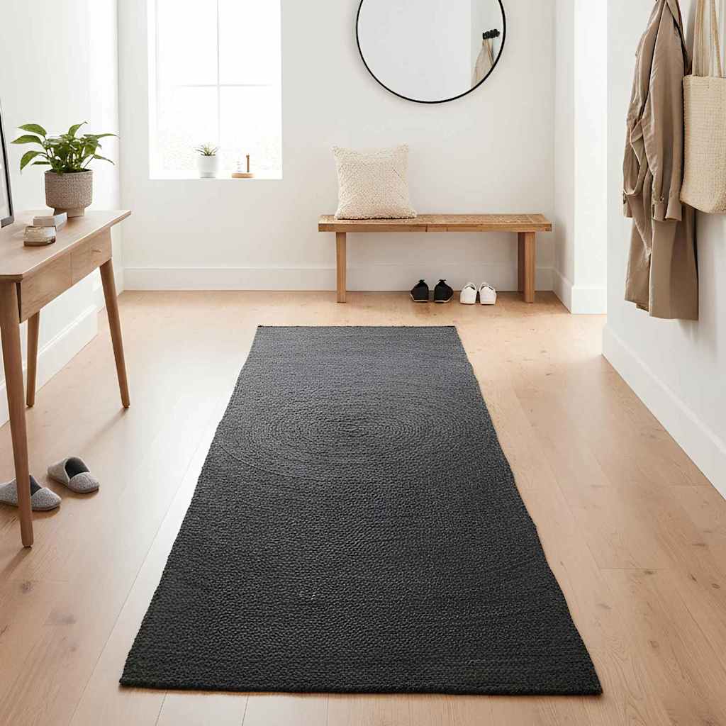 Områdetepper Mørkegrå 80 x 400 cm Jute