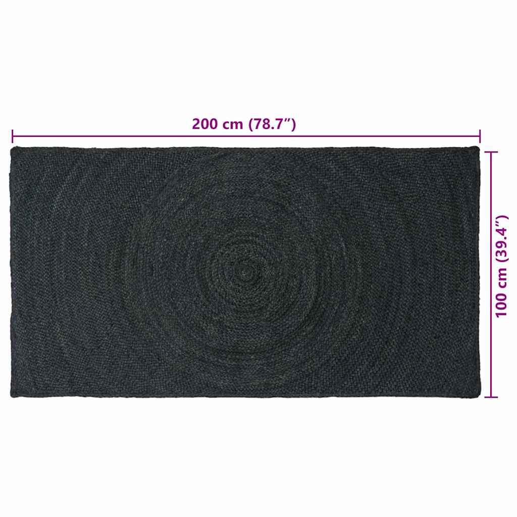 Områdetepper Mørkegrå 100 x 200 cm Jute