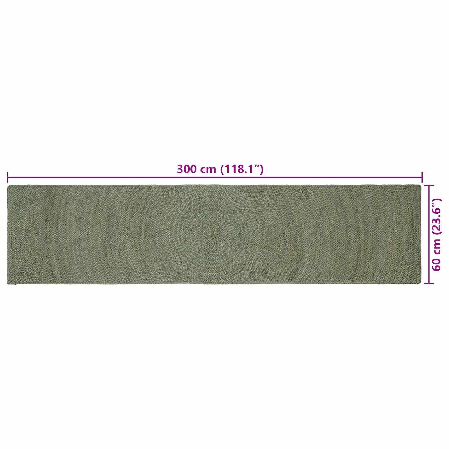 Områdetepper Olivengrønn 60 x 300 cm Jute