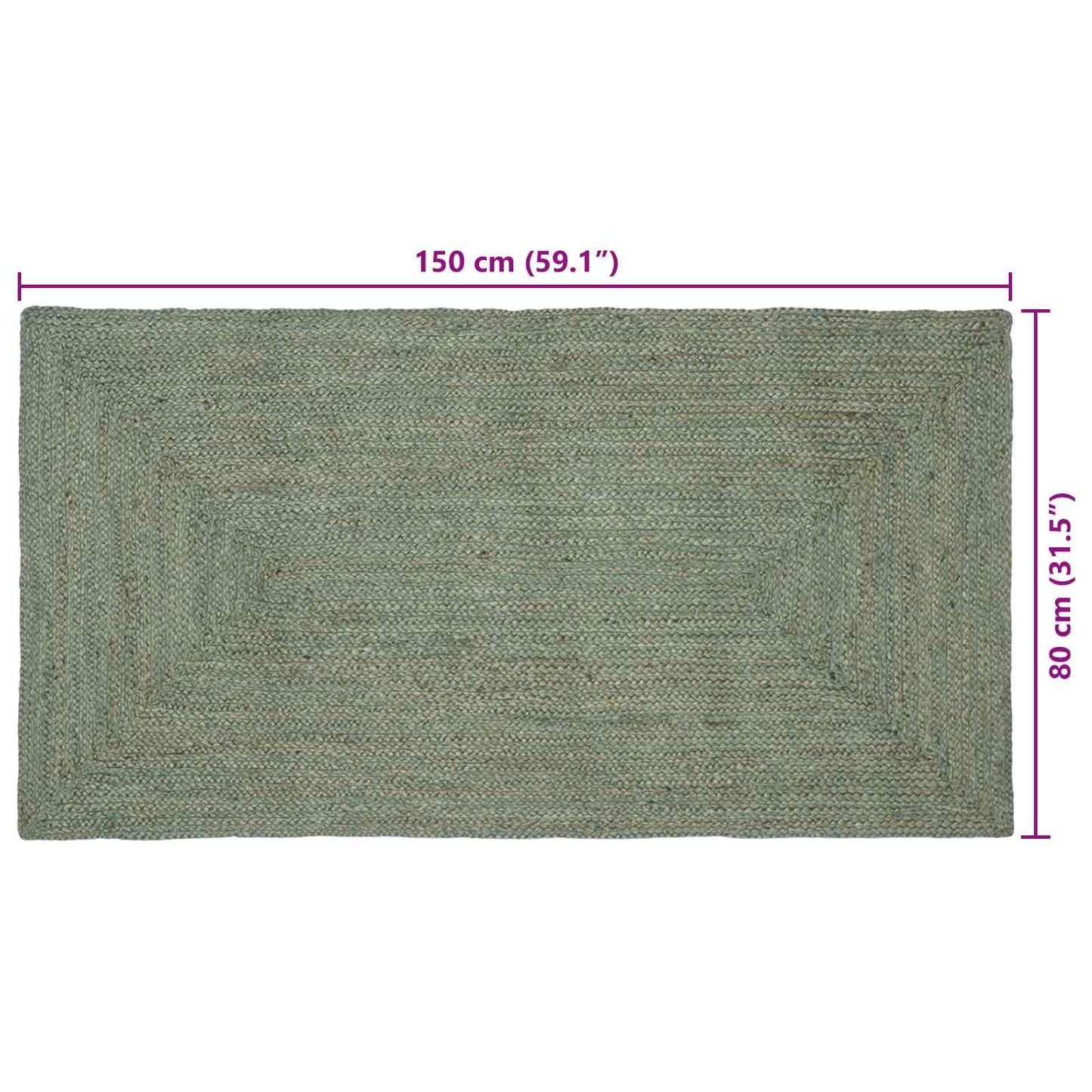 Områdetepper Olivengrønn 80 x 150 cm Jute