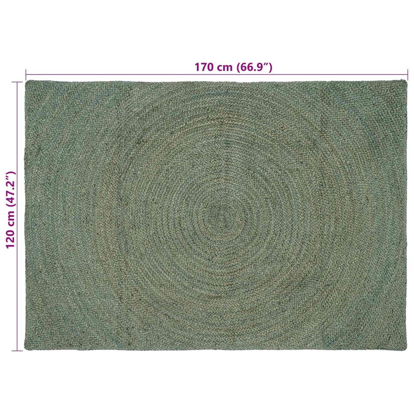 Områdetepper Olivengrønn 120 x 170 cm Jute