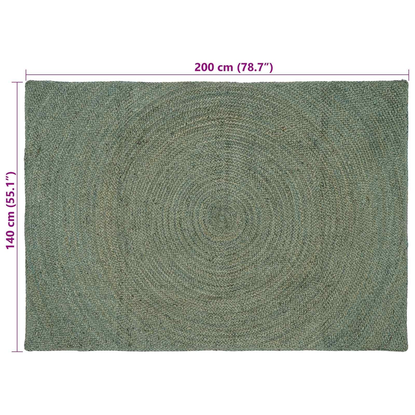 Områdetepper Olivengrønn 140 x 200 cm Jute