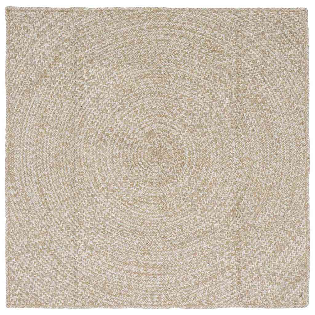 Områdetepper Naturlig og Hvit 120 x 120 cm Jute