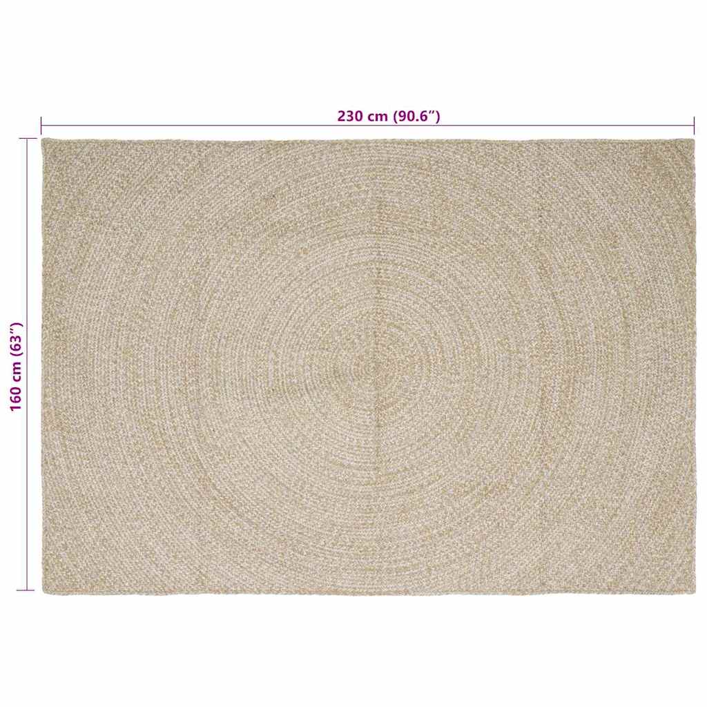 Områdetepper Naturlig og Hvit 160 x 230 cm Jute