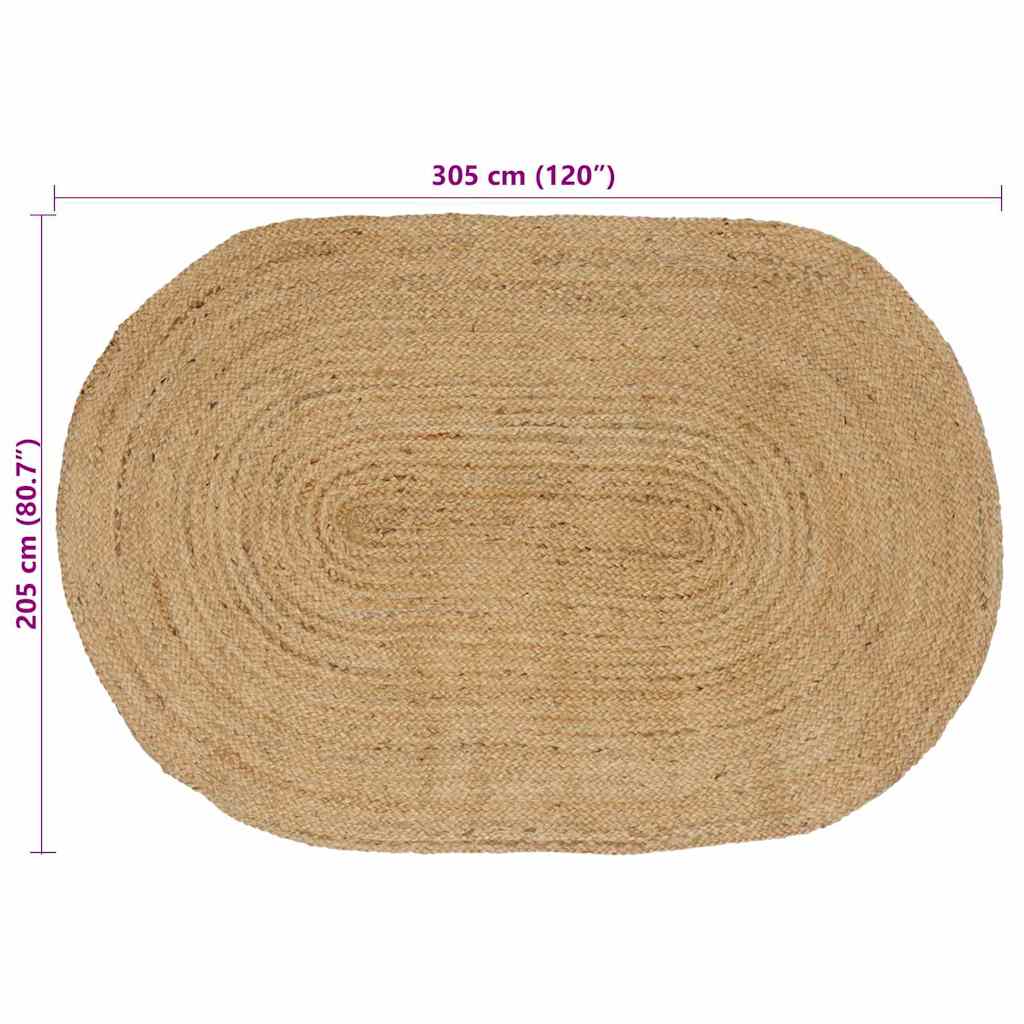 Områdetepper Naturlig 205 x 305 cm Jute