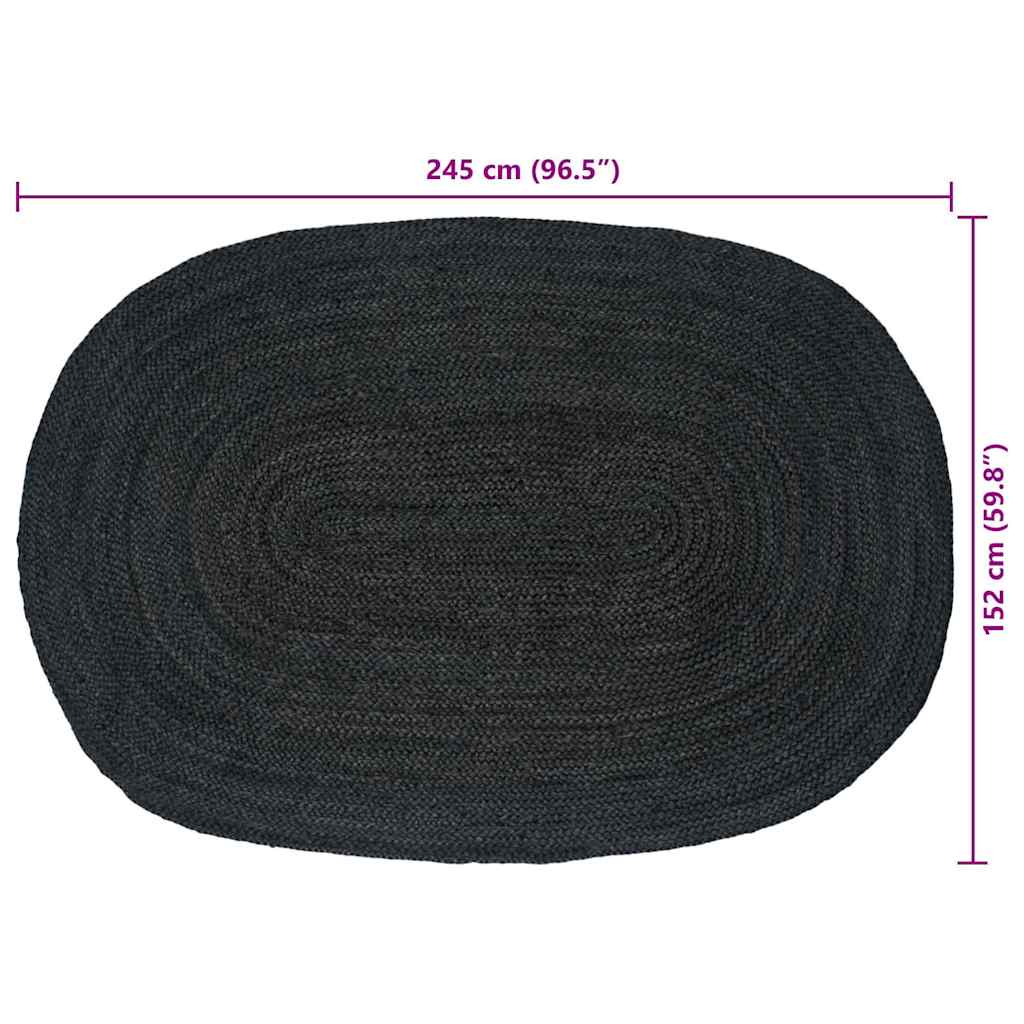 Områdetepper Mørkegrå 152 x 245 cm Jute