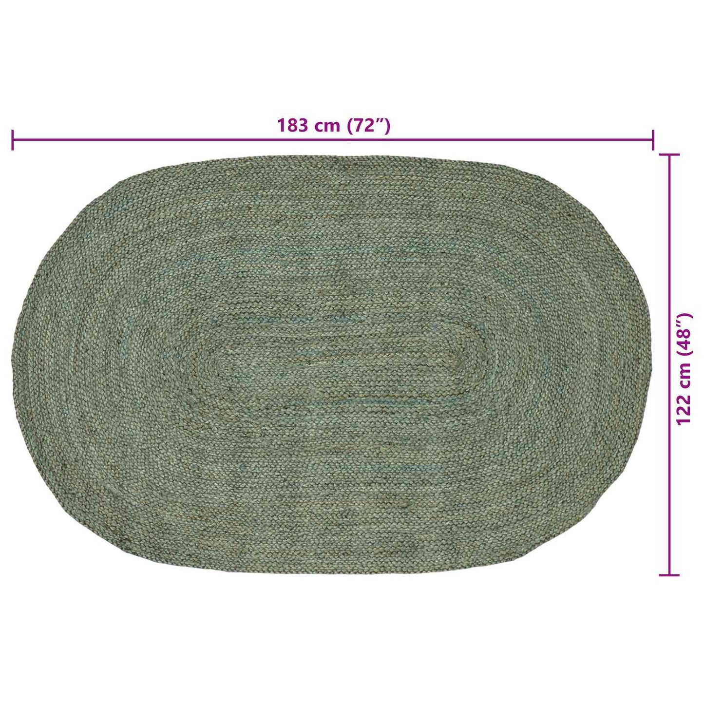 Områdetepper Olivengrønn 122 x 183 cm Jute