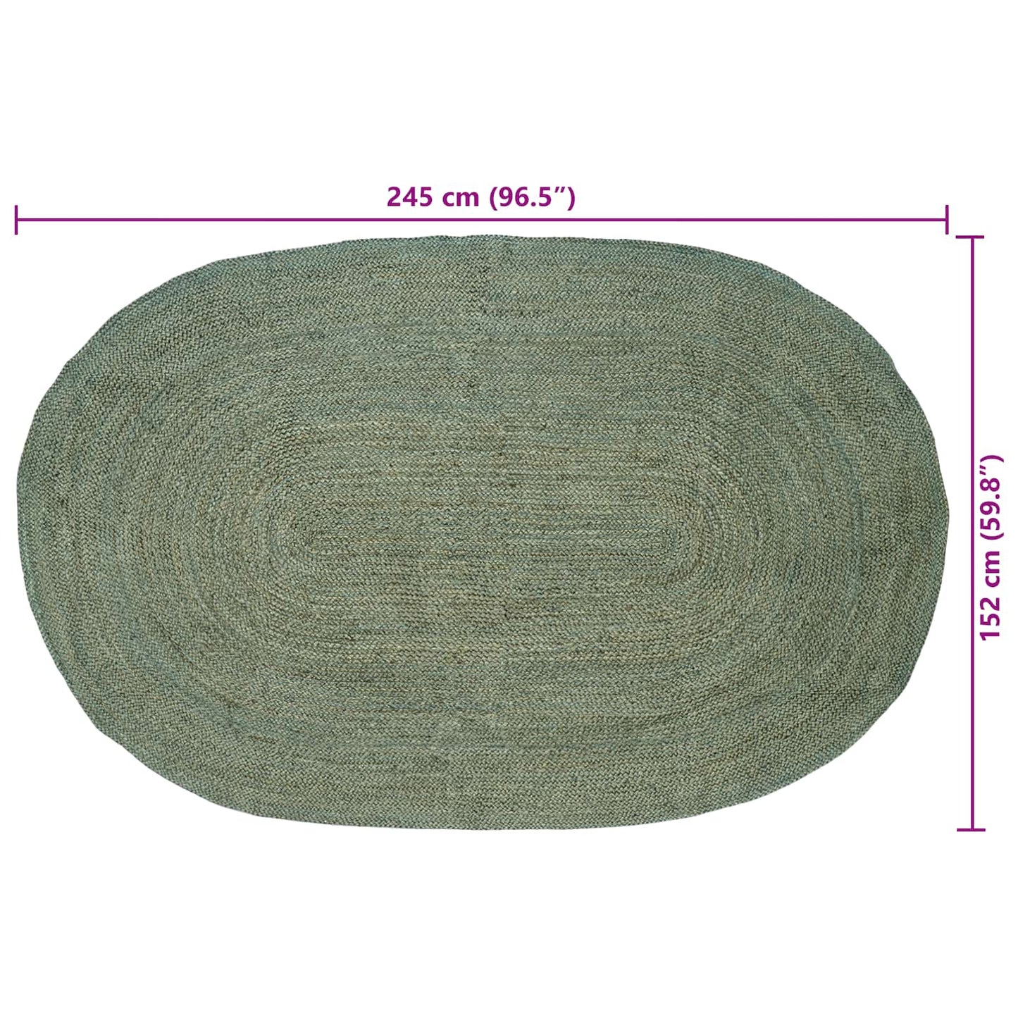 Områdetepper Olivengrønn 152 x 245 cm Jute