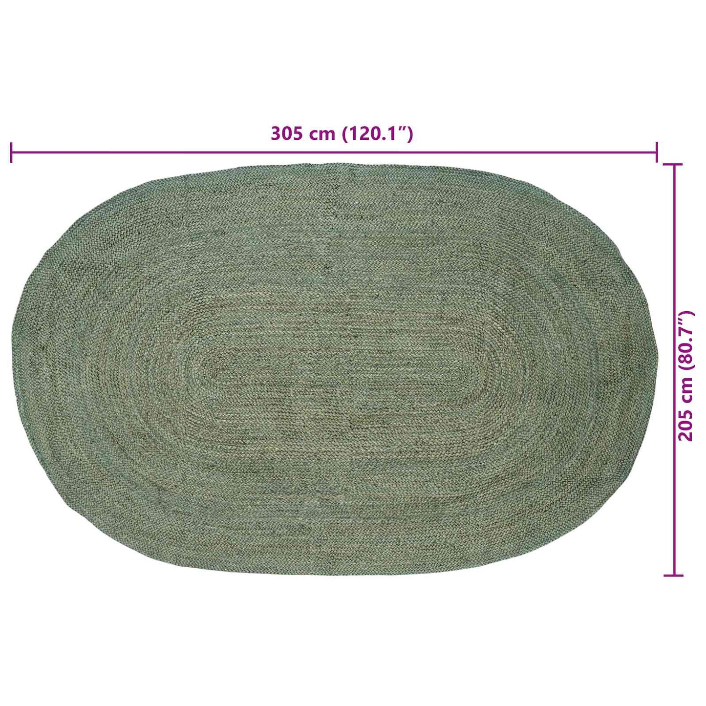 Områdetepper Olivengrønn 205 x 305 cm Jute