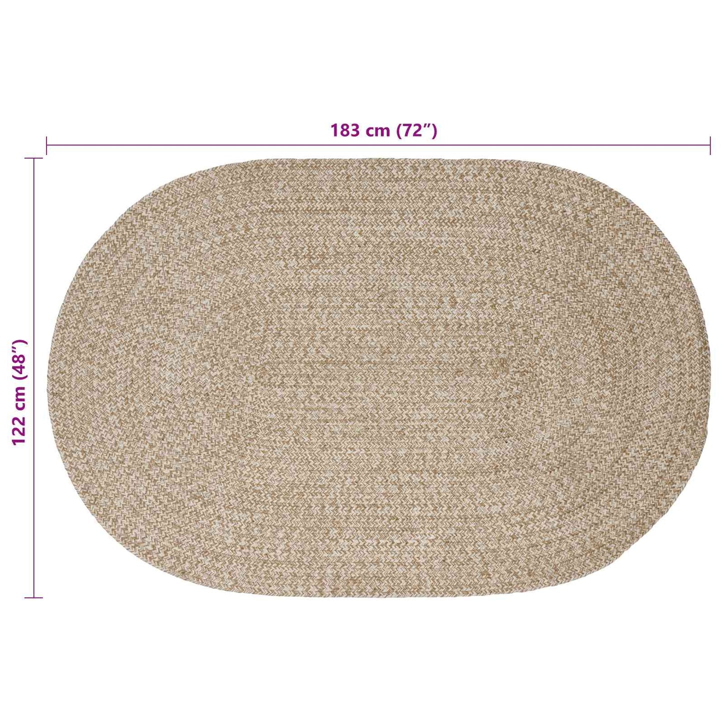 Områdetepper Hvit 122 x 183 cm Jute