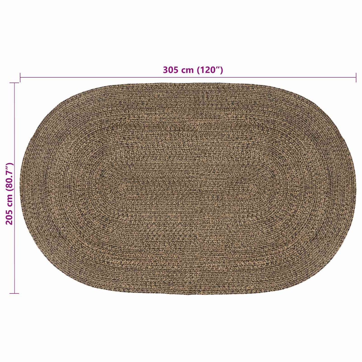 Områdetepper Svart 205 x 305 cm Jute