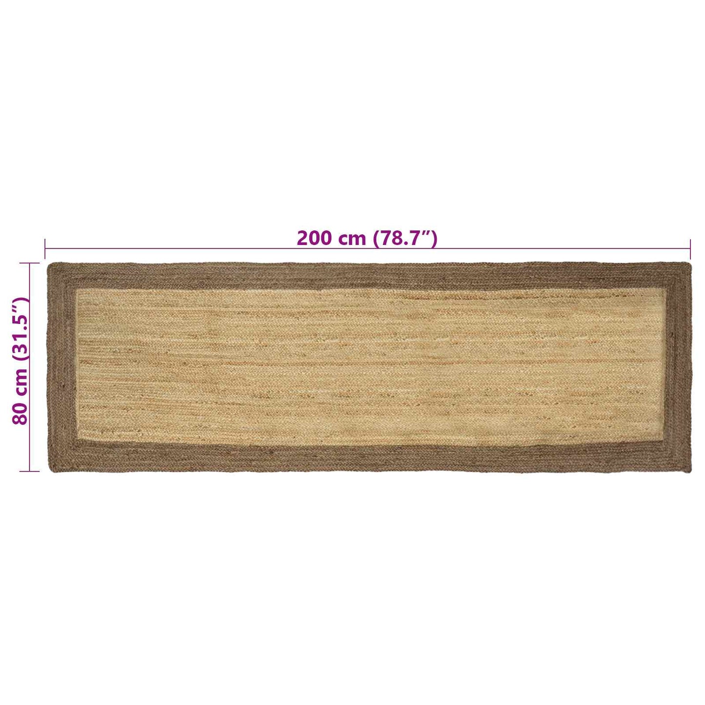 Områdetepper Grå 80 x 200 cm Jute