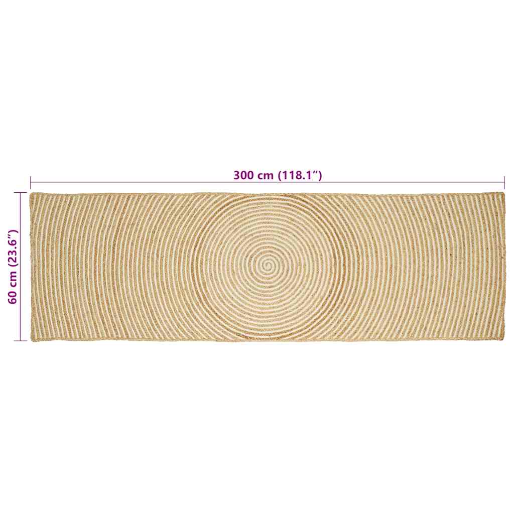 Områdetepper Hvit 60 x 300 cm Jute
