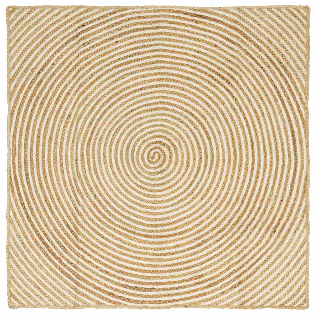 Områdetepper Hvit 120 x 120 cm Jute