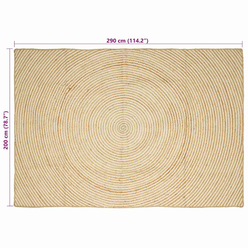 Områdetepper Hvit 200 x 290 cm Jute