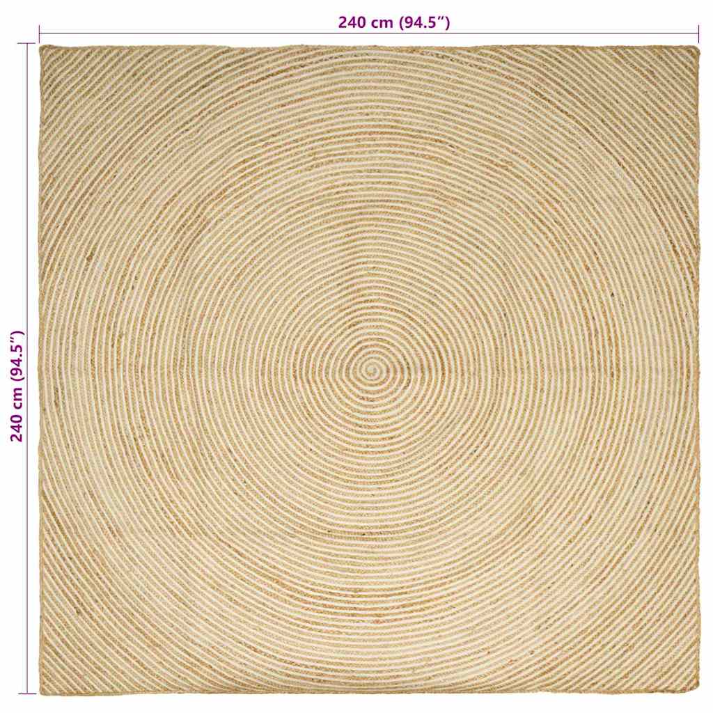 Områdetepper Hvit 240 x 240 cm Jute