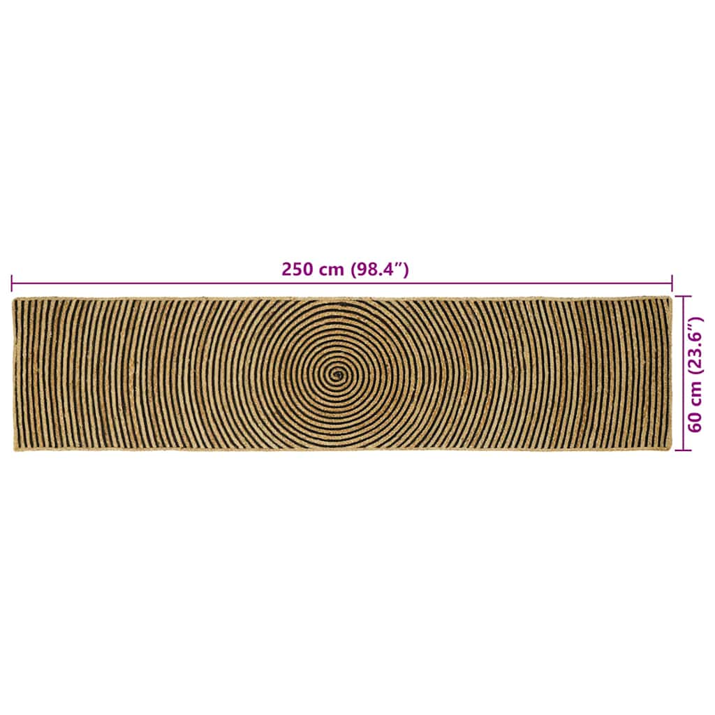 Områdetepper Svart 60 x 250 cm Jute