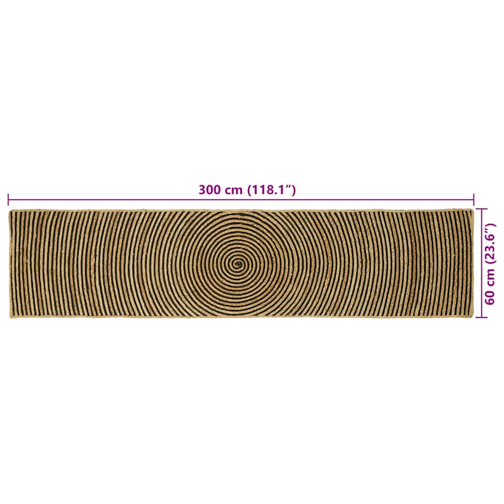 Områdetepper Svart 60 x 300 cm Jute