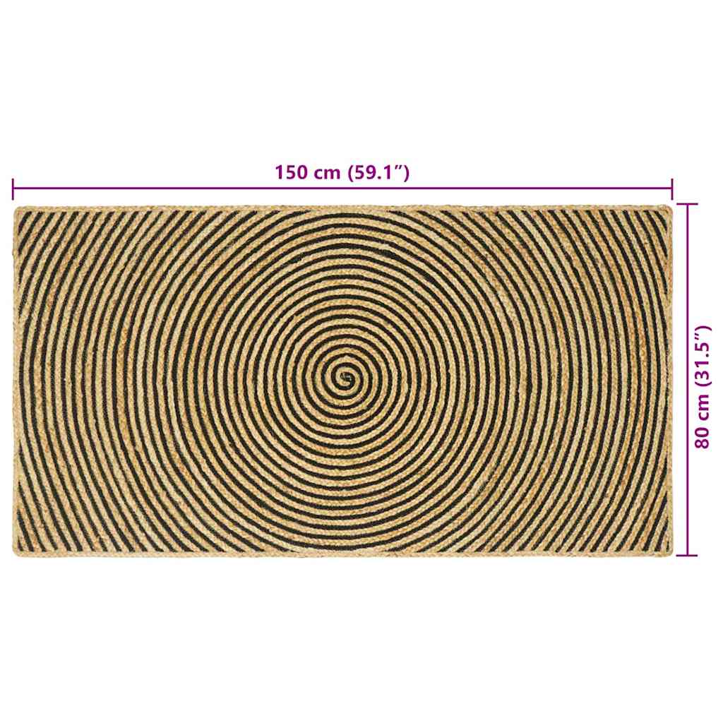 Områdetepper Svart 80 x 150 cm Jute