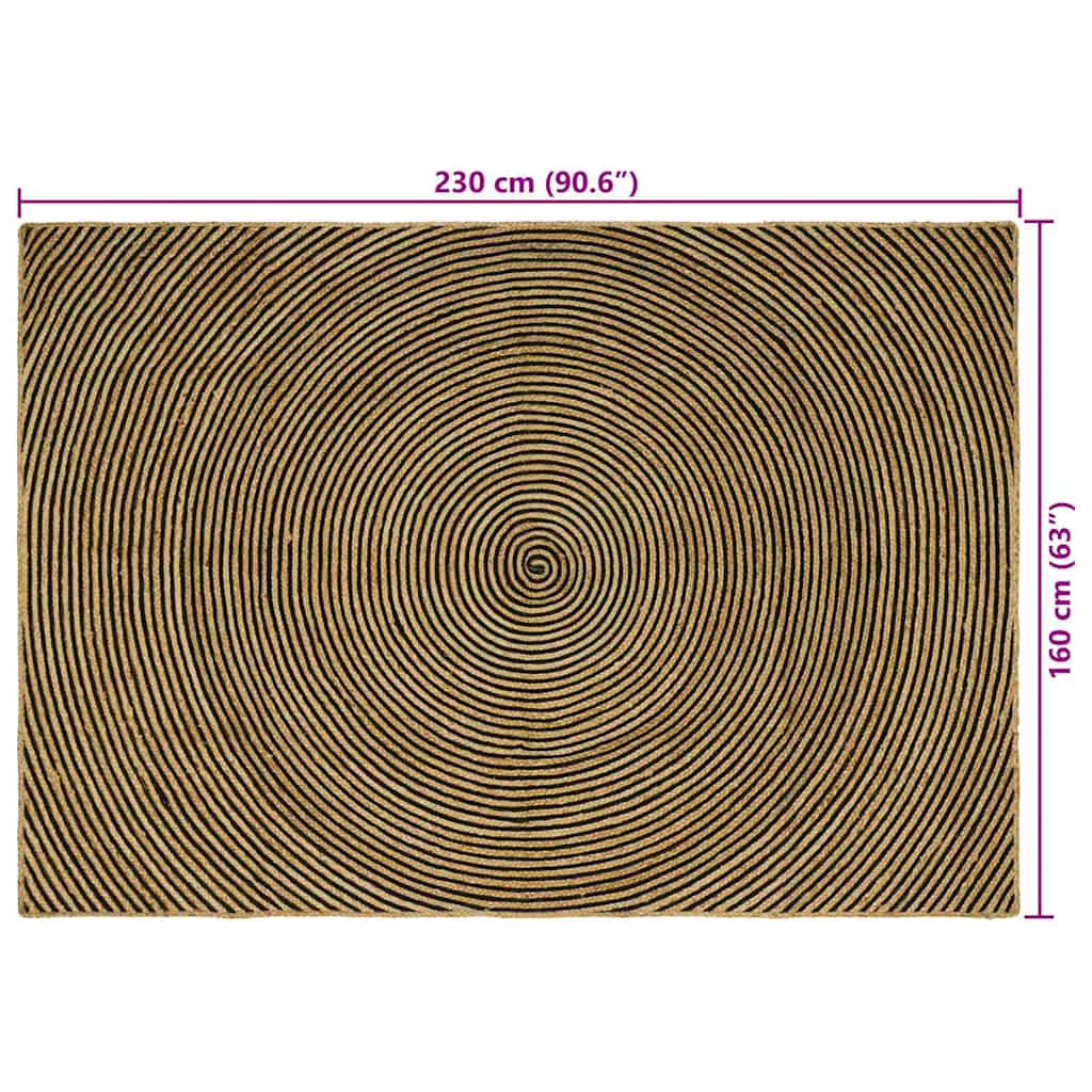 Områdetepper Svart 160 x 230 cm Jute