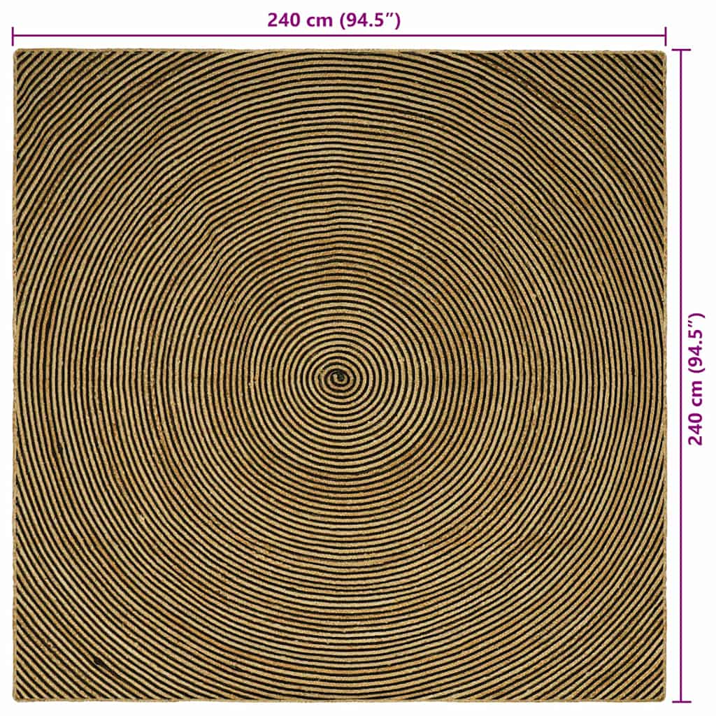 Områdetepper Svart 240 x 240 cm Jute