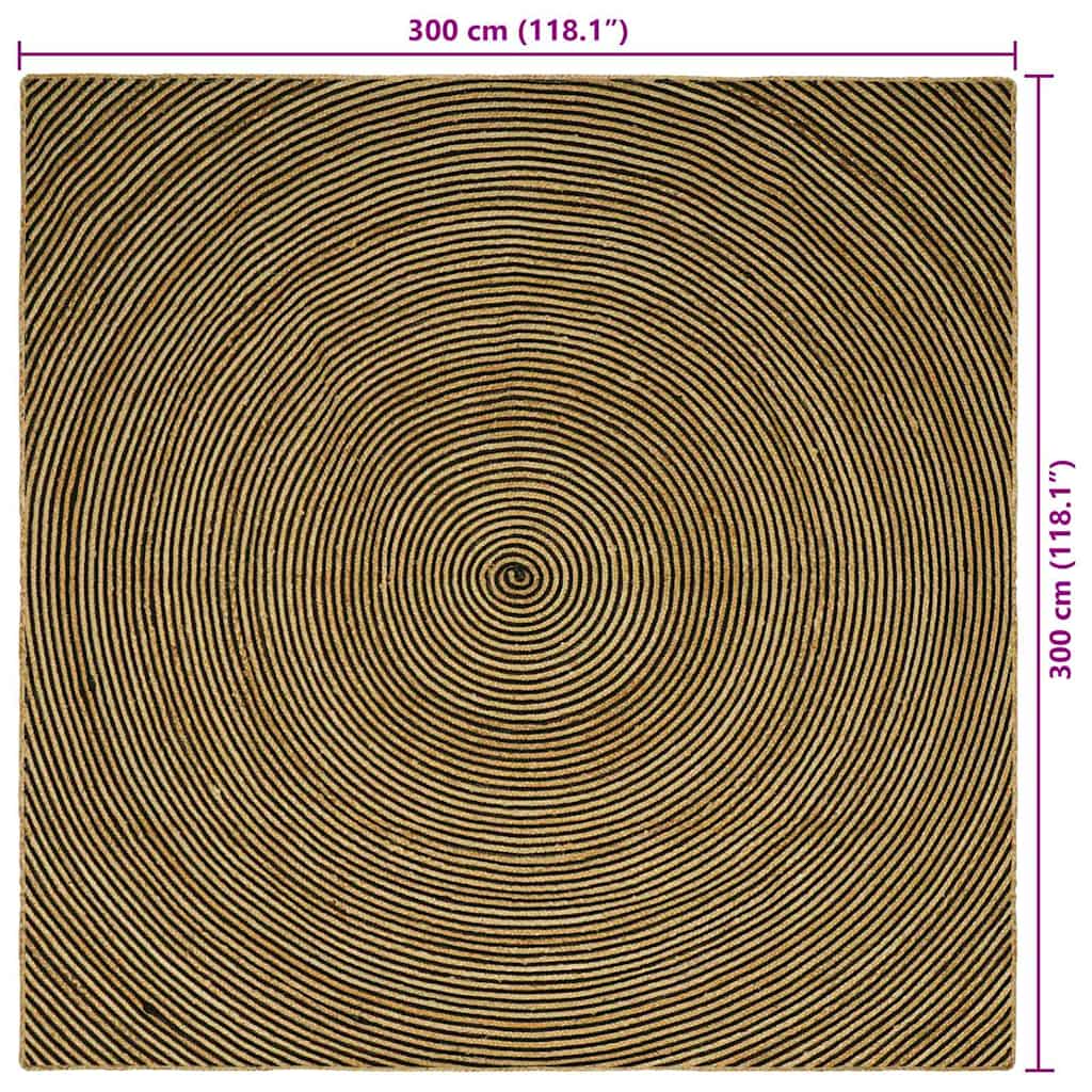 Områdetepper Svart 300 x 300 cm Jute
