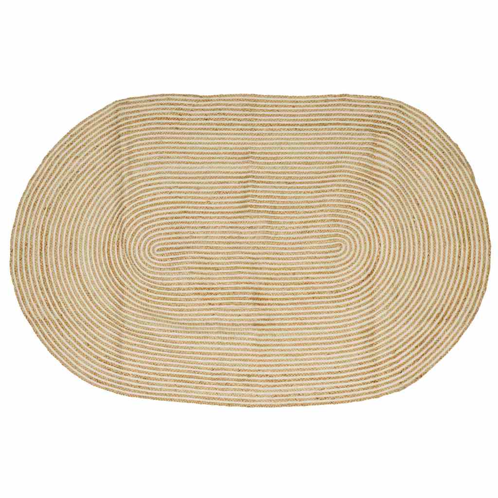 Områdetepper Naturlig og Hvit 152 x 245 cm Jute