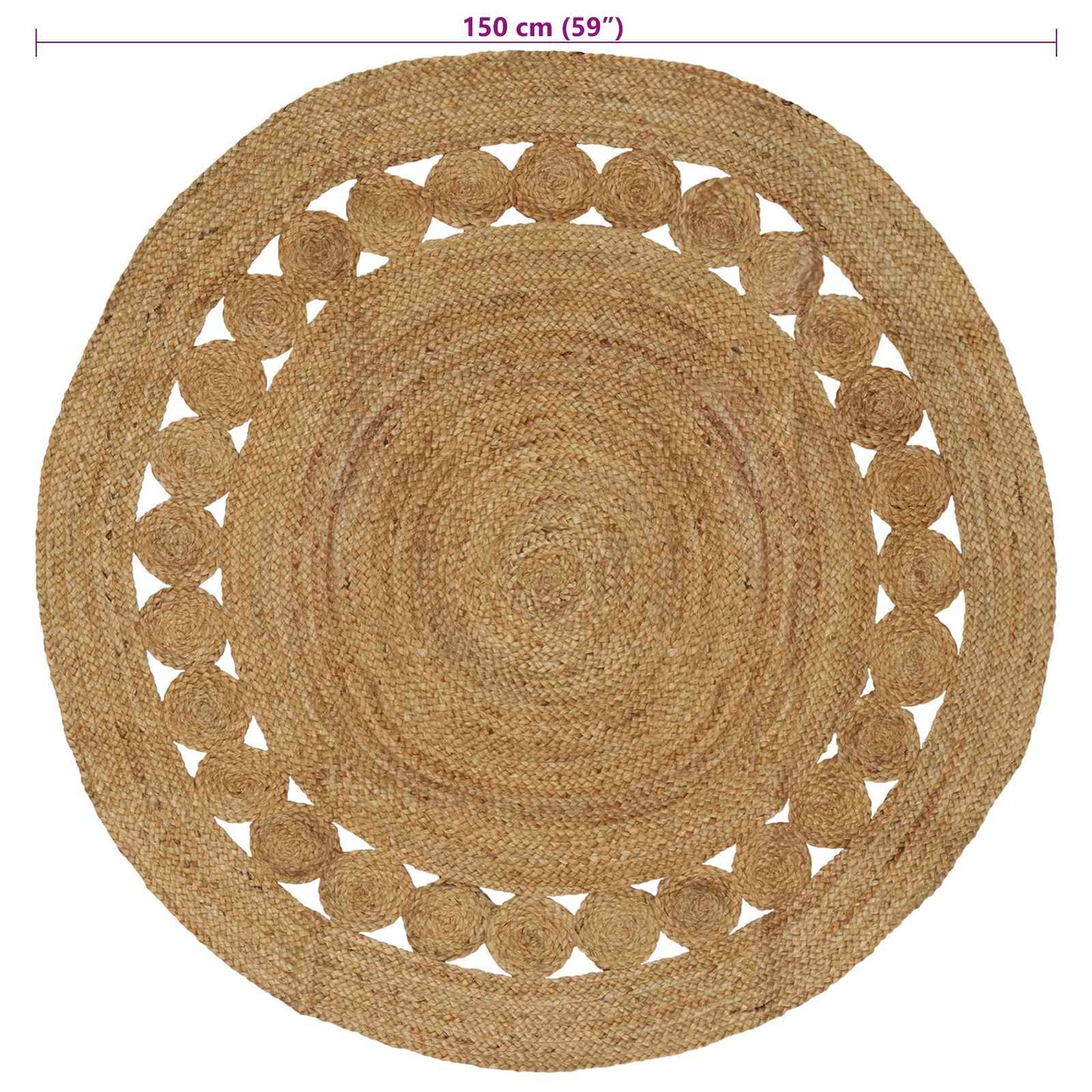 Områdetepper Naturlig Ø 150 cm Jute