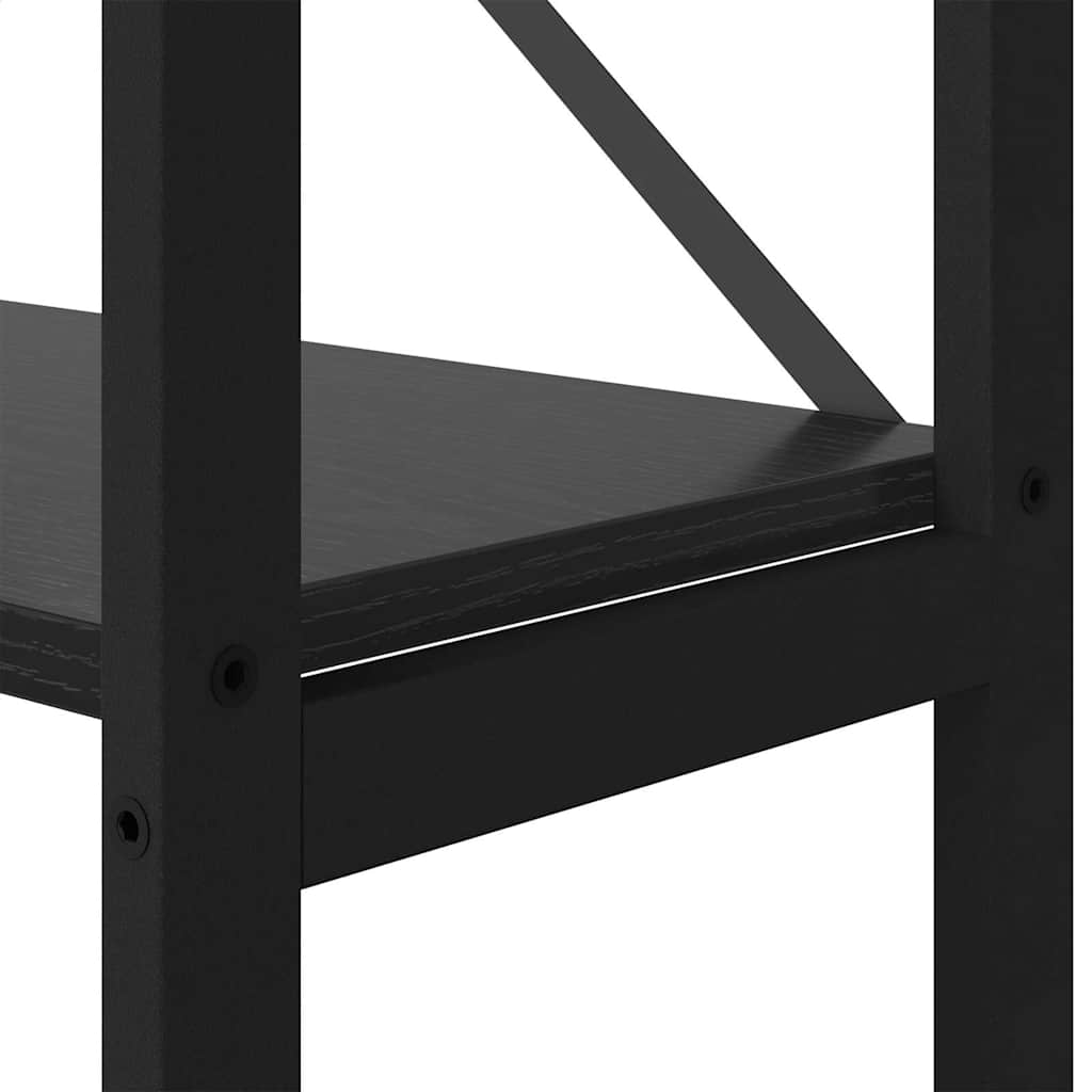Bokhylle Svart Eik 156 x 25 x 167 cm Konstruert tre