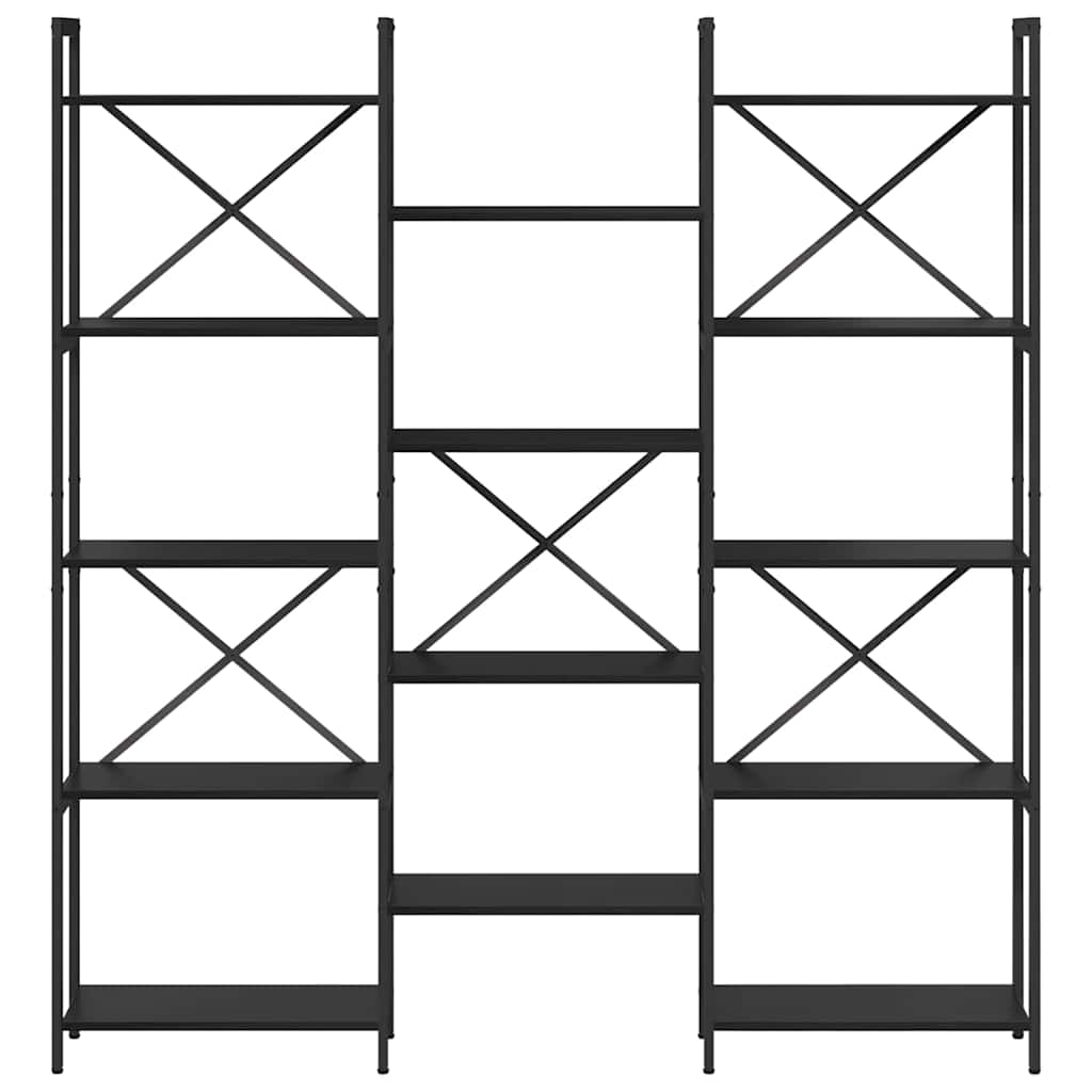 Bokhylle Svart Eik 156 x 25 x 167 cm Konstruert tre