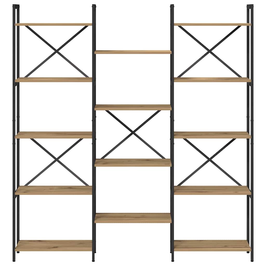 Bokhylle 156 x 25 x 167 cm Konstruert tre Artisan Eik