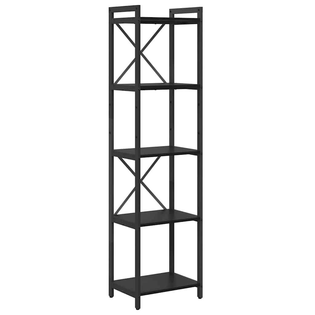 Bokhylle Svart Eik 40 x 30 x 155 cm Konstruert tre