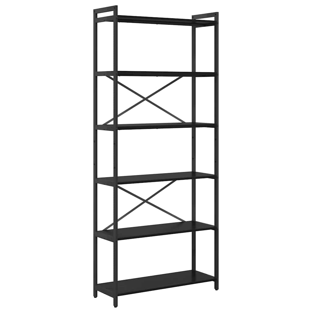 Bokhylle Svart Eik 80 x 30 x 189,5 cm Konstruert tre