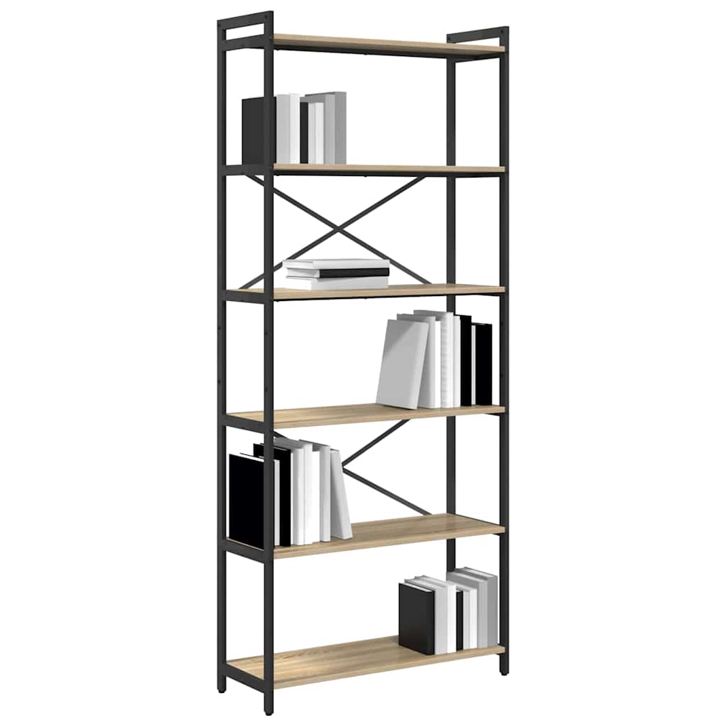 Bokhylle Sonoma eik 80 x 30 x 189,5 cm Konstruert tre
