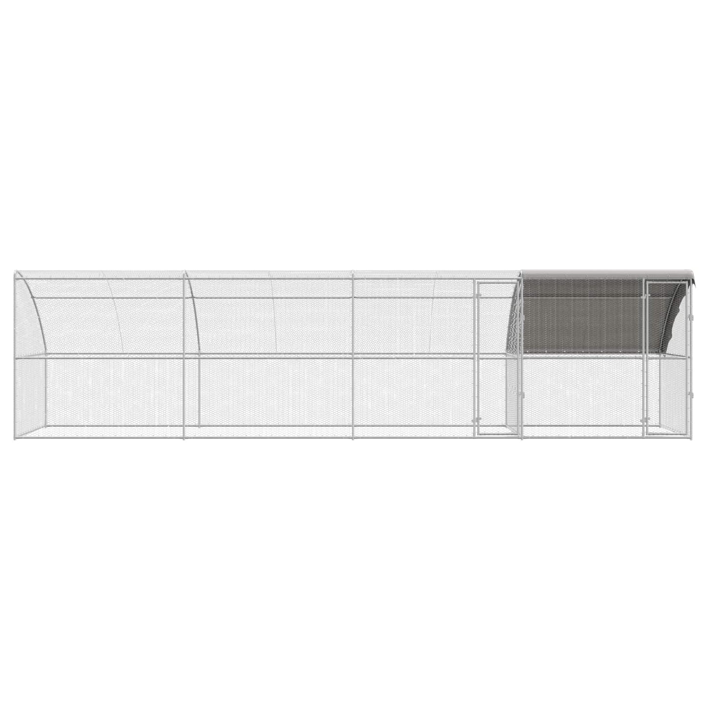 Hønsebur 4 pcs sølv 800 x 200 x 200 cm Stål og PE
