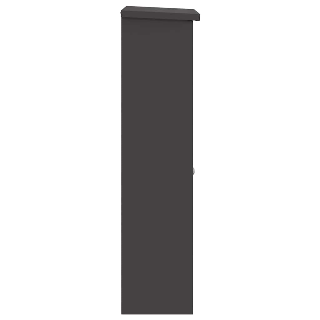 Pakkeinnkast med lagring Svart 44,5 x 29 x 110,5 cm Stål vidaXL