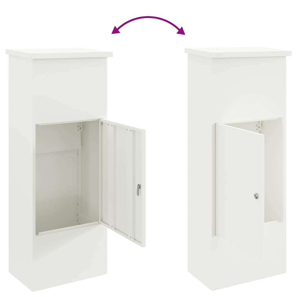 Pakkeinnkast Hvit 44.5 x 29 x 110.5 cm Stål
