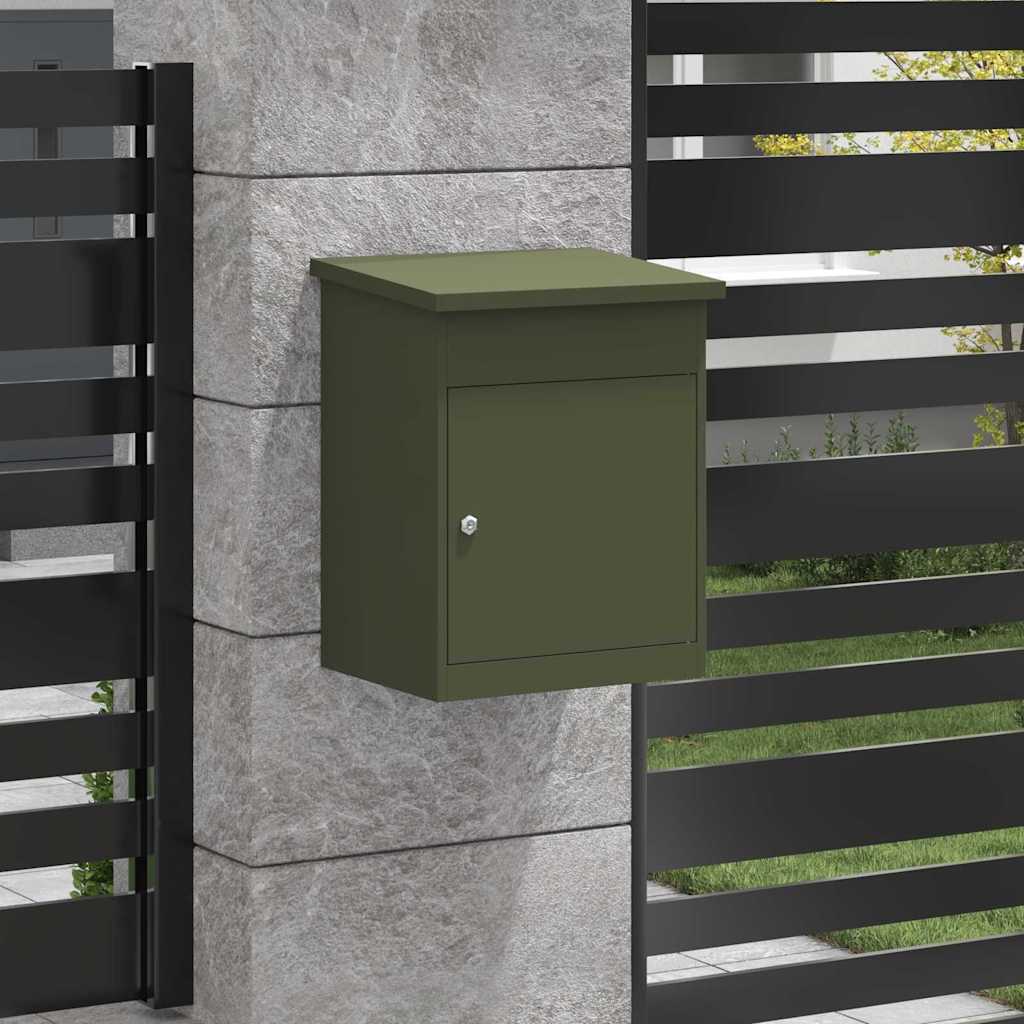 Pakkeinnkast med lagring Olivengrønn 47.5 x 38 x 59 cm Stål vidaXL